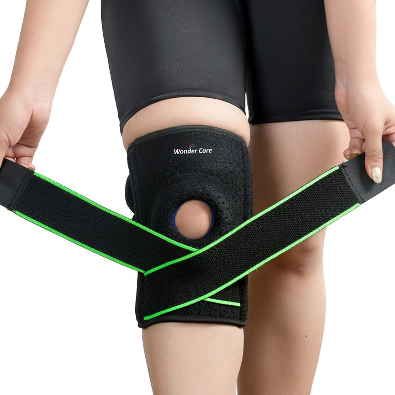 Wonder Care Neoprene Blend Adjustable Knee Support With Anti-Slip Silicon Strip,Breathable Patella Knee Brace Cap For Pain Relief,Sports, Arthritis Protection For Men & Women Free Size