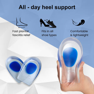 BUY 1 Get 1 FREE Wonder Care Gel Heel Cushion For Heel Pain Relief Women & Men | Shoe Insert Silicone Heel Pad|Plantar Fascitis Inserts Heel Spur Pads| Achillies Heel Support Pad| Cushion Heel Inserts
