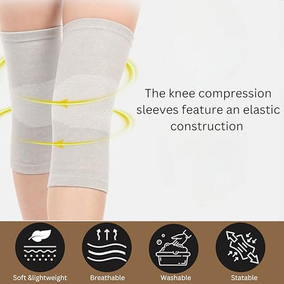 BUY 1 Get 1 FREE Wonder Care bamboo knee compression sleeve for Men and women; copper fit knee sleeve for running, volleyball, gym weightlifting bamboo knee brace made from bamboo yarn