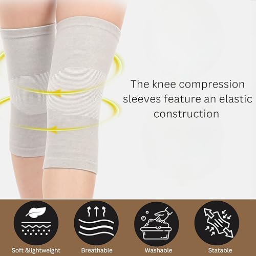 BUY 1 Get 1 FREE Wonder Care bamboo knee compression sleeve for Men and women; copper fit knee sleeve for running, volleyball, gym weightlifting bamboo knee brace made from bamboo yarn