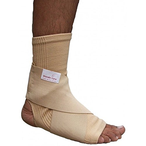 BUY 1 Get 1 FREE Wonder Care Ankle Binder with Elastic Strap | Ankle Brace for Sprained Ankle Injury Plantar Fasciitis | Ankle Sock Compression Heel Arch Support | Ankle Wrap Pain Relief Men & Women (L)