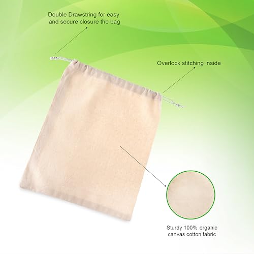 Wonder Care Reusable cotton bags small drawstring pouch cotton cloth bag -Muslin Bags with Drawstring Canvas drawstring bags small- sachet bags Reusable small cloth bags Pouch for Party Home Supplies