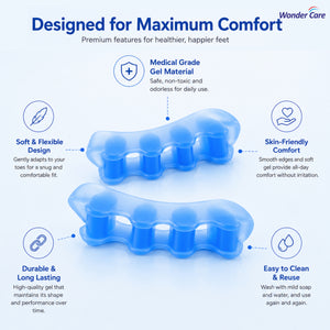 BUY 1 Get 1 FREE Wonder Care Silicone Toe Separator For Feet Gel Toe Pads Toe Big Toe Corrector Bunion Toe Straightener Yoga Toe Stretcher Hammer Toe Bunion