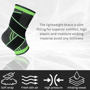 Wonder Care Ankle Brace Compression Sleeve Support for Women & Men Ankle Wrap with Ankle Strap for Running Youth ankle brace for sports Ankle Fasciitis Achilles Tendon brace for plantar fasciitis