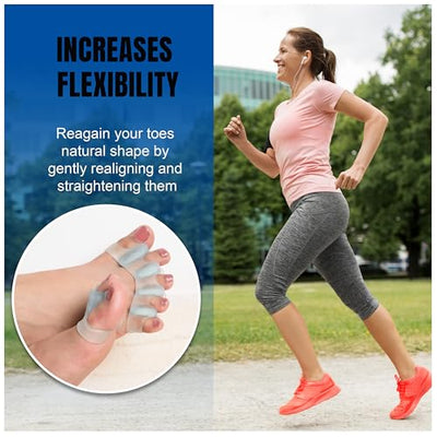 BUY 1 Get 1 FREE Wonder Care Silicone Toe Separator For Feet Gel Toe Pads Toe Big Toe Corrector Bunion Toe Straightener Yoga Toe Stretcher Hammer Toe Bunion