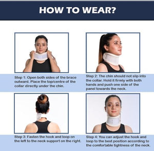 Wonder Care Rigid Cervical Collar Plastic Neck Support Brace Adjustable Height Collar Neck Support Brace Neck Brace for Neck Pain and Support for Women & Men
