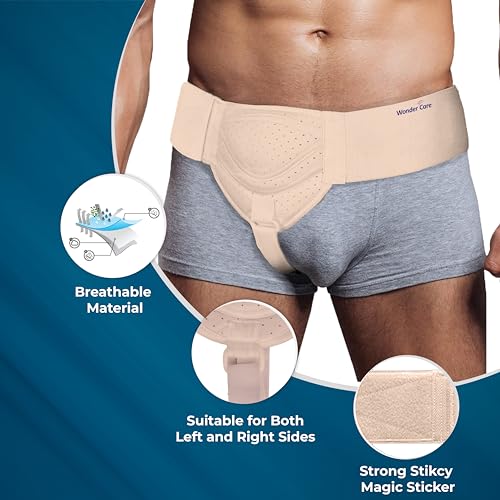 Wonder Care Hernia belt for men inguinal hernia support belt Pain Relief With Removable Compression Pads Groin hernia truss Flexible Adjustable Groin Straps, Left or Right inguinal Hernia Truss Brace