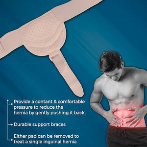 Wonder Care Hernia belt for men inguinal hernia support belt Pain Relief With Removable Compression Pads Groin hernia truss Flexible Adjustable Groin Straps, Left or Right inguinal Hernia Truss Brace