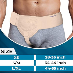 Wonder Care Hernia belt for men inguinal hernia support belt Pain Relief With Removable Compression Pads Groin hernia truss Flexible Adjustable Groin Straps, Left or Right inguinal Hernia Truss Brace