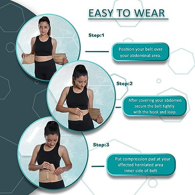 Wonder Care- Umbilical Hernia Support Belt Abdominal Binder for Belly Button Hernias or Navel Hernias, Hernia pain relief Brace