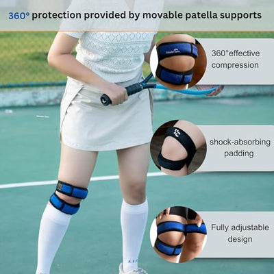 Patella Tendon Support Strap | Adjustable Knee Strap Patella Tendon Brace with Stabilizer Band for Hiking, Soccer, Basketball, Runners, Jumpers, and Tendonitis Relief for Unisex