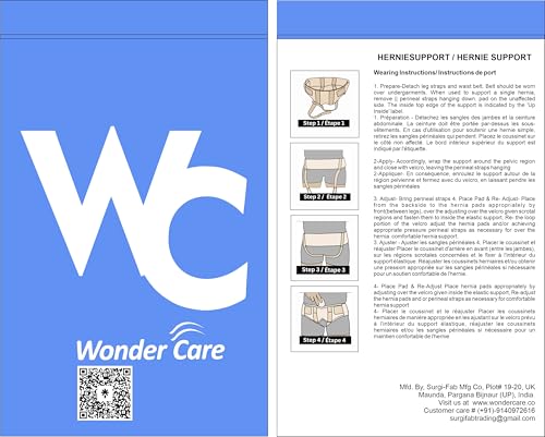 Wonder Care Hernia Belt for Men - Groin Hernia Support for Men 2 Removable Compression Pads & Adjustable Groin Straps Double inguinal Hernia Support for Men