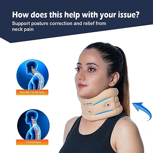 Wonder Care Soft Neck Brace Cervical Collar, Adjustable Collar Neck Support Brace for Sleeping, Neck Brace for Neck Pain and Support for Women & Men, Breathable Material for Home Office Travel