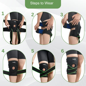 Wonder Care Neoprene Blend Adjustable Knee Support With Anti-Slip Silicon Strip,Breathable Patella Knee Brace Cap For Pain Relief,Sports, Arthritis Protection For Men & Women Free Size