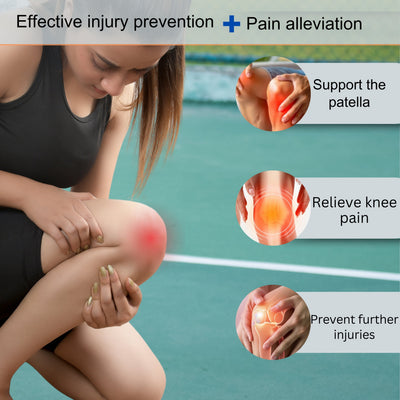 BUY 1 Get 1 FREE Wonder Care Adjustable Knee Neoprene_Blend Brace For Pain, Patella, Strap For Workout, Sports, Arthritis, Acl, Mcl, Meniscus Tear Patellar Tendon Support Men & Women Free Size (Blue/Black)