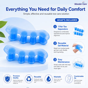 BUY 1 Get 1 FREE Wonder Care Silicone Toe Separator For Feet Gel Toe Pads Toe Big Toe Corrector Bunion Toe Straightener Yoga Toe Stretcher Hammer Toe Bunion