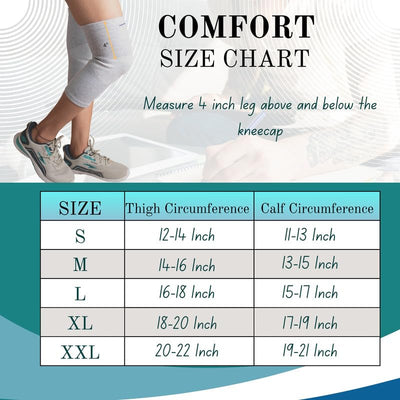 BUY 1 Get 1 FREE Wonder Care Black Bamboo Knee Sleeves for Men/Women, Knee Support for Running, Gym, Badminton, Sports, Compression Knee Sleeves | Perfect Knee Brace for Knee Pain and Enhanced Comfort