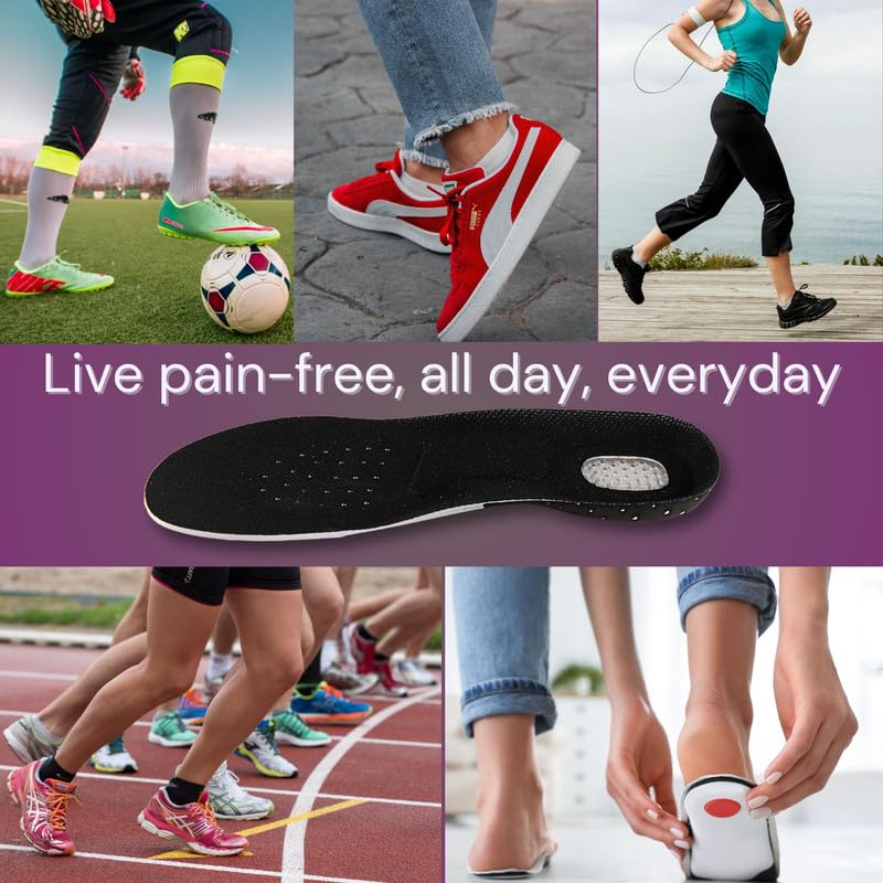 BUY 1 Get 1 FREE Wonder Care Trimmable Shoe Inserts for Men and Women, Silicone Gel Insoles| Shoe Pads for Sport Running| Shoe Inserts Pad |Shock Absorption Orthotics with a massaging insole(Size-9.5-15.5 UK)
