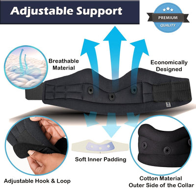 Wonder Care Plastic Soft Cervical Collar Adjustable Collar Neck Support Brace Neck Support Soft Neck Collar Neck Brace For Neck Pain And Support For Women & Men, Medium