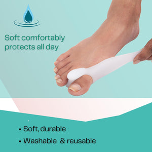 BUY 1 Get 1 FREE Wonder Care Silicone Toe Separator For Feet Gel Toe Pads Toe Big Toe Corrector Bunion Toe Straightener Yoga Toe Stretcher Hammer Toe Bunion White [Pair of 1-2 Pieces]