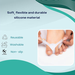 BUY 1 Get 1 FREE Wonder Care Silicone Toe Separator For Feet Gel Toe Pads Toe Big Toe Corrector Bunion Toe Straightener Yoga Toe Stretcher Hammer Toe Bunion [Pair of 1-2 Pieces]