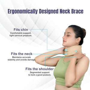 Wonder Care Neck Brace for Sleeping - Cervical Collar Relief Neck Pain and Neck Support Soft Foam Wraps Keep Vertebrae Stable for Relief of Cervical Spine Pressure for Women & Men Grey-medium