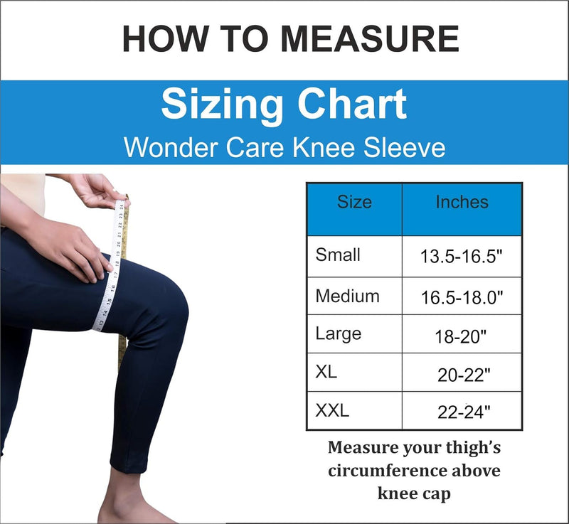 Wonder Care Knee Cap Support for Knee Joint Pain Relief Stretchable Knee Compression Brace Pair for Men & Women Arthritis Relief (Black)