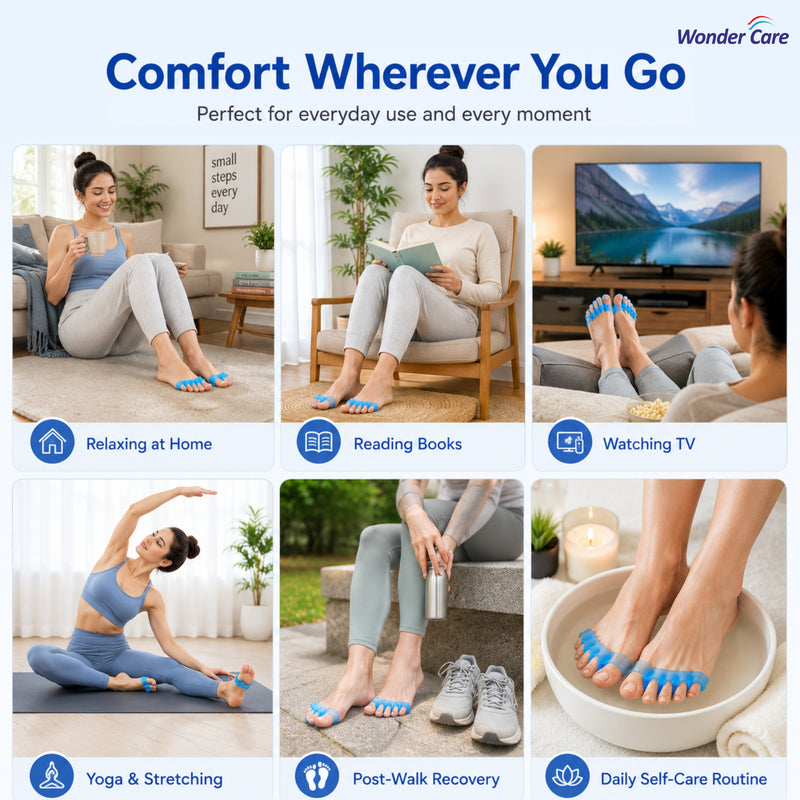 BUY 1 Get 1 FREE Wonder Care Silicone Toe Separator For Feet Gel Toe Pads Toe Big Toe Corrector Bunion Toe Straightener Yoga Toe Stretcher Hammer Toe Bunion